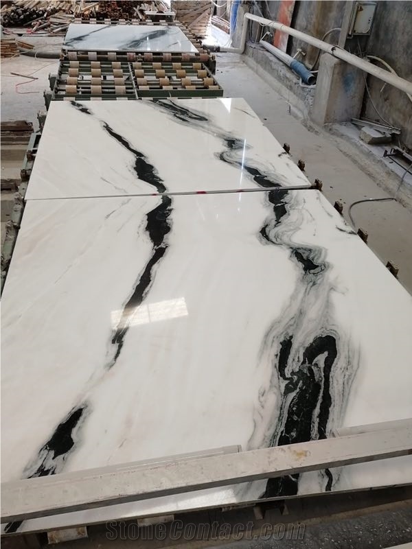 Panda White Marble Flooring Step Tread Riser