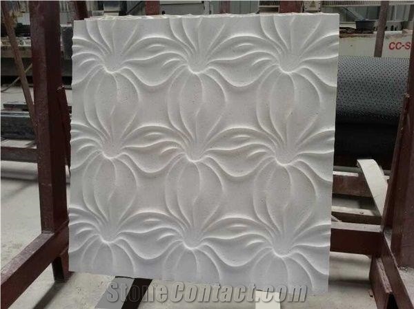 Portugal Beige Carving Art Works 3d Panel for Wall
