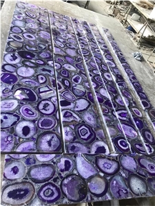 Purple Semirecious Agate Stone Wall Panels
