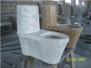 White Marble Natural Stone Toilet Yellow Toilet