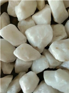 White Pebble Stone Crushed Gravel Quartz