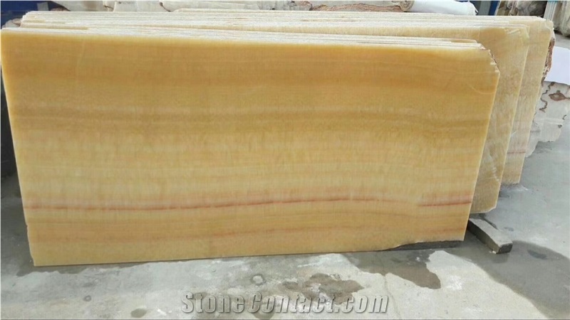 Yellow Honey Onyx Slab Flooring Tile Stone Pattern