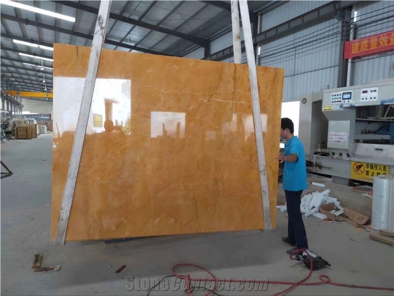 Yellow Marble Slab Golden Marble Wall Cladding Til
