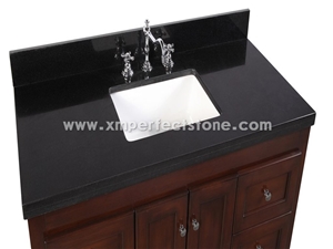 48 Black Quartz Bathroom Vanity Top
