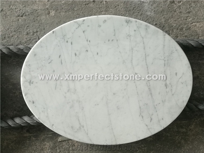 Bianco Carrara White Marble Rectangular Dinner