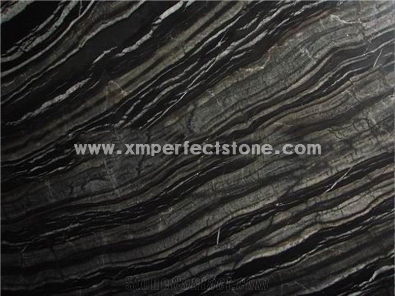 Black Wood Vein Marble Tiles & Slabs
