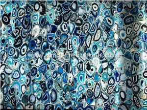 Blue Agate Slabs, Semiprecious Stone Slabs Tiles