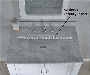Carrara Marble Countertop with Sink for Bathroom