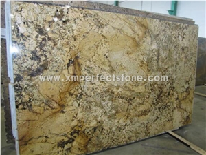 Golden Persa Granite Slab for Kitchen Countertop