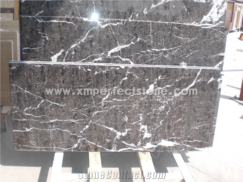 Hang Grey Marble Slab Tile with White/Red Veins