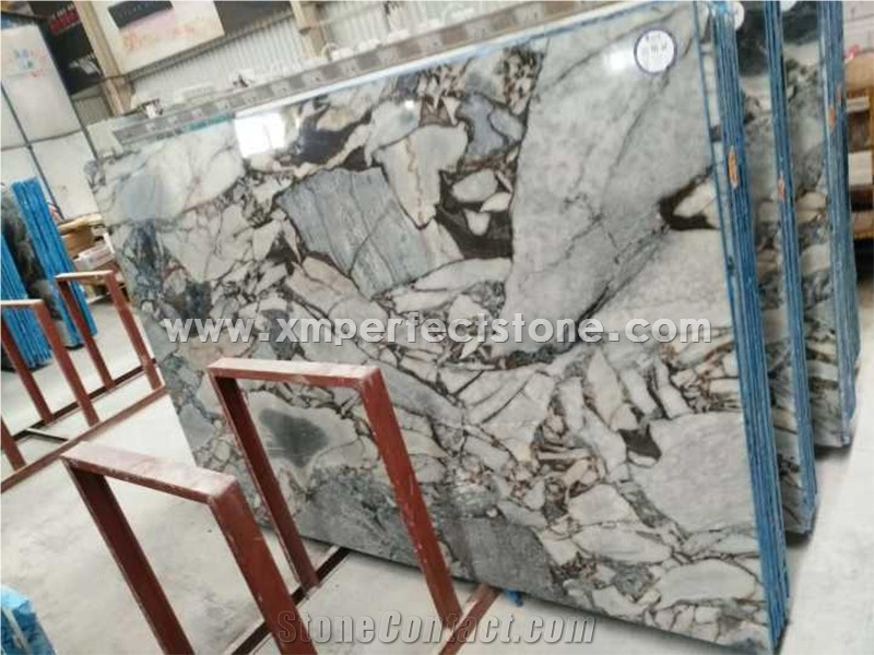 Ice Blue Marble Slabs Tiles for Wall Cladding