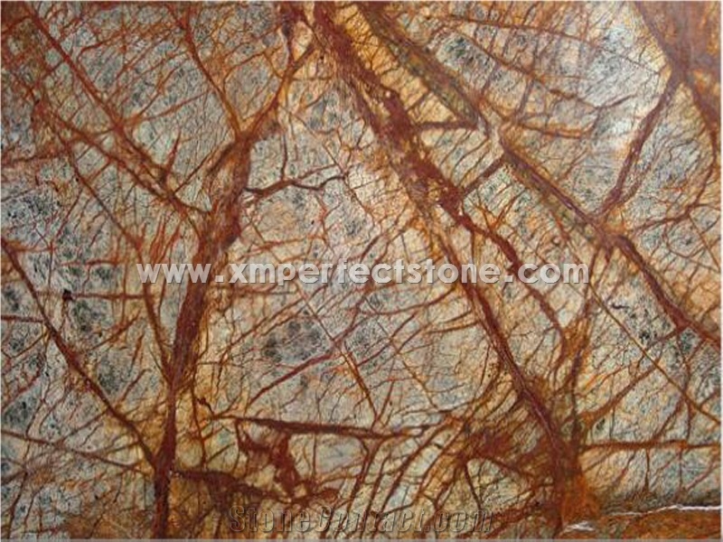 Indian Rainforest Brown Marble Slab Wood Marble