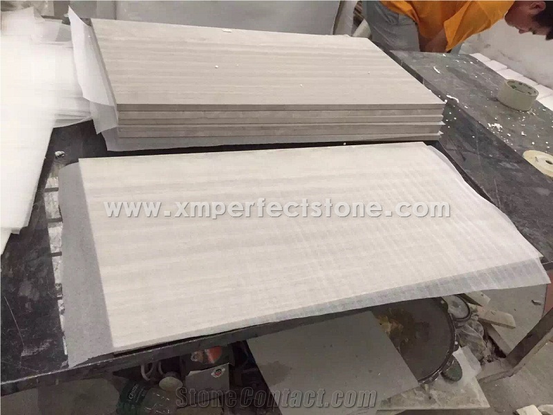 Polished/Honed White Wood Marble Tiles