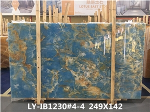 Blue Onyx Slabs Tiles for Interior Design Marble