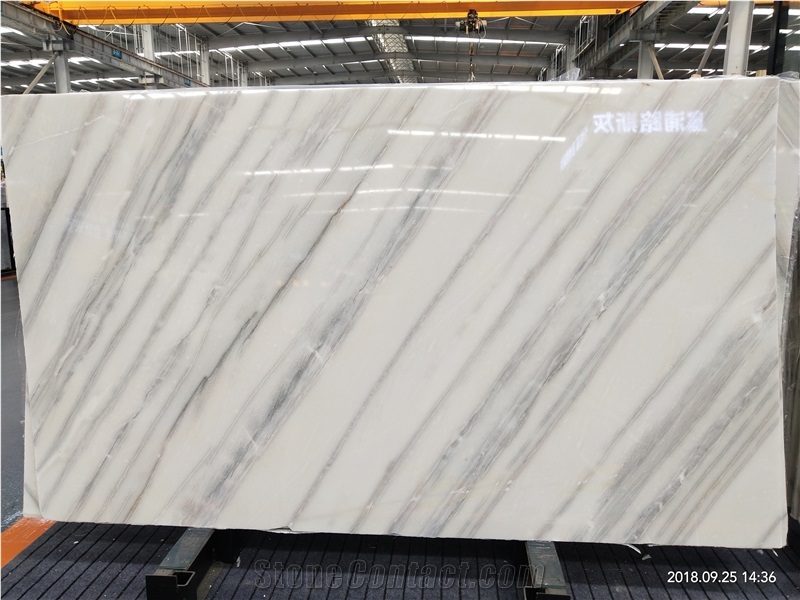 Chinese New White Straight Wooden Veins Marbles