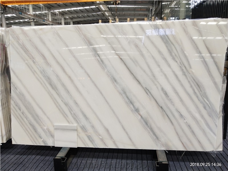 Chinese New White Straight Wooden Veins Marbles