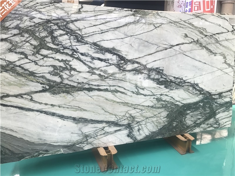 Clivia White-Green Marble Slabs Cheap Factory Marble