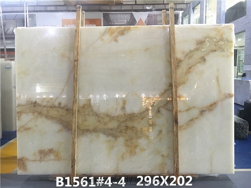 Cream White Onyx Slabs for Wall Cladding or Floor