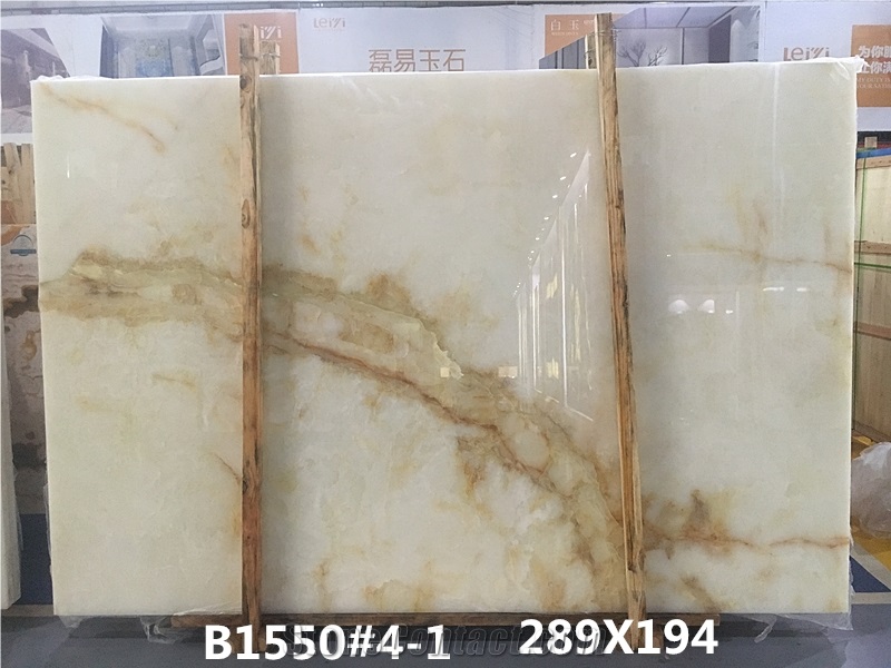 Cream White Onyx Slabs for Wall Cladding or Floor