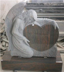 American Style Angel Heart Monument Tombstone Red