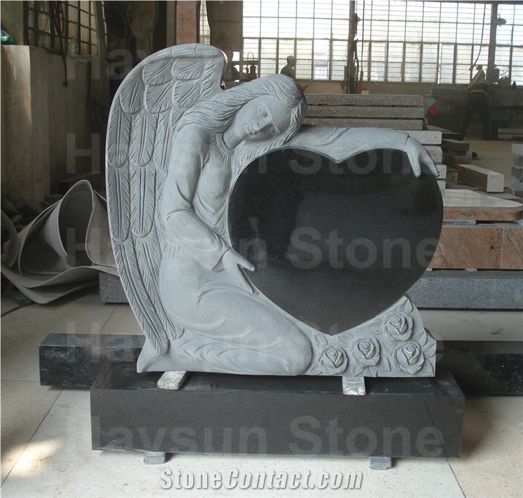 American Style Angel Heart Monument Tombstone Red