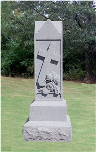 Bally White Granite Cross Tombstone Monument