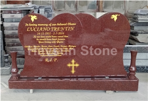 Double Heart Memorial Monument/Headstone Tombstone