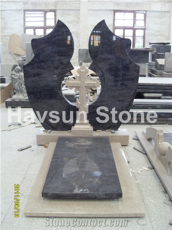 Double Monument/Headstone 2 Person Cross Tombstone