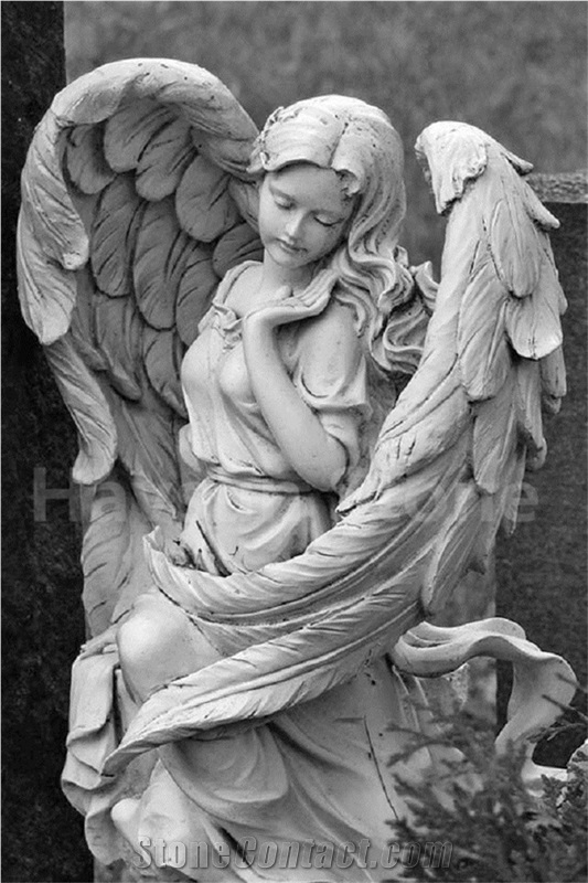 Handcarved Religious Wing Angel Sculptures/Statues