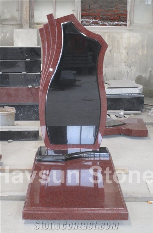 Imperial Red & Black Tombstone/Monument/Headstone