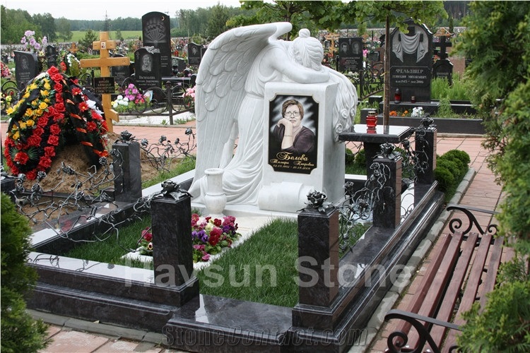 White Angel Heart Memorial Sculptures/ Headstone