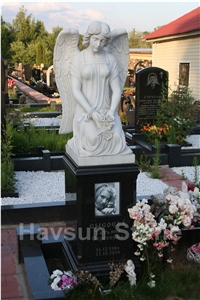 White Marble Angel Sculpture/Statue Tombstone