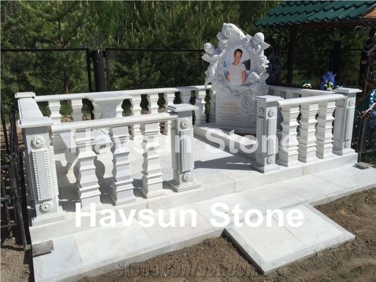 White Marble Child, Kid Tombstone Monument Angel
