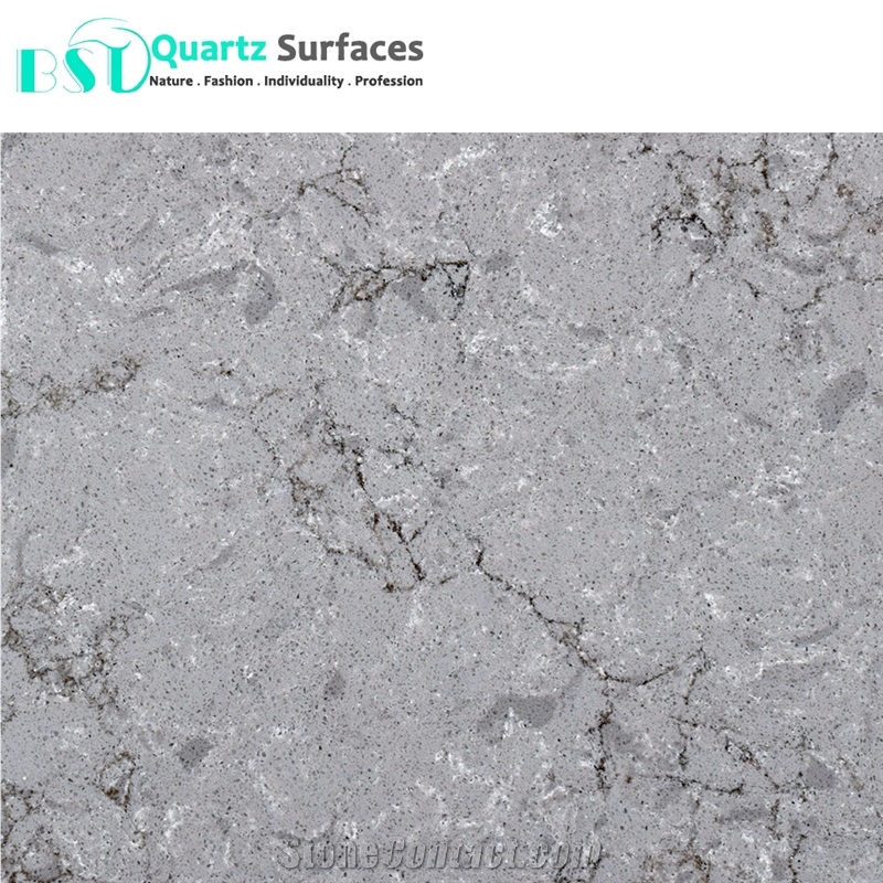 Marble Looking Grey Quartz Stone with White Veins