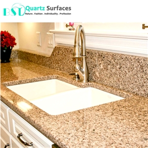 Multi-Colored Beige Quartz Engineered Stone