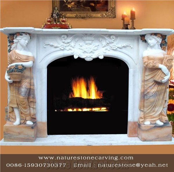Fireplace Sculpture Mantel Handcarved Mantel