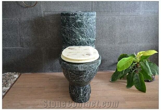 Big Green Flower Marble Toilet Polished Closestool