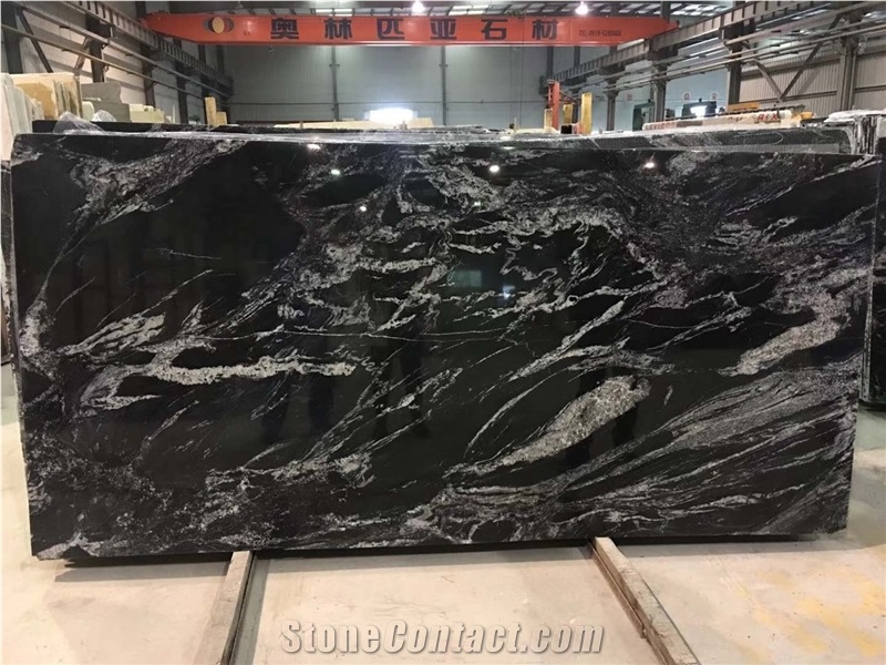 Brazil Cosmos Black Granite Big Gangsaw Slab