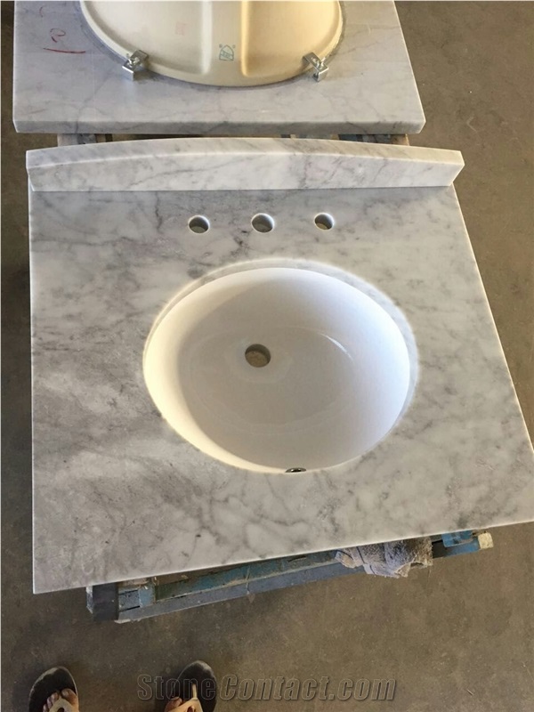 Carrara Marble Bath Vanity Standard Tops