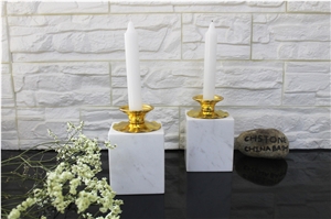 Carrara White Marble Candle Holders & Accessories