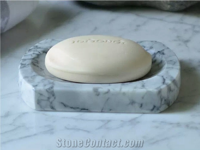 Carrara White Marle Soap Stone Soap Holders