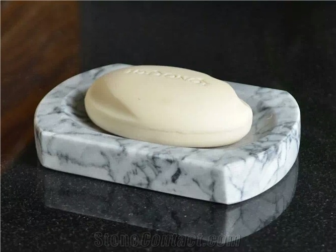 Carrara White Marle Soap Stone Soap Holders