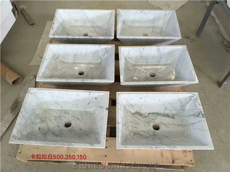 Carrara White Sinks, China White Marble Basin
