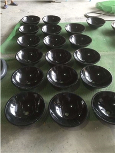 China Black Marqunia Marble Sinks, Marble Basins