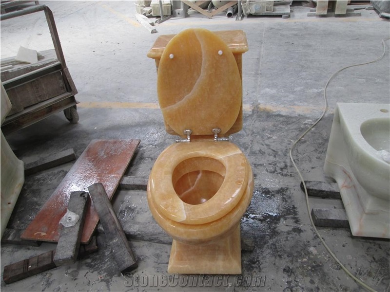 China Honey Yellow Onyx Toilet Stone Toilet
