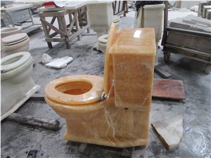 China Honey Yellow Onyx Toilet Stone Toilet