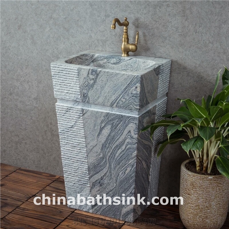 China Juparana Granite Pedestal Sink,Granite Sinks