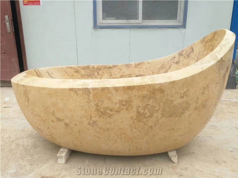 China Travetine Bathroom Tubs Stone Bath Tubs