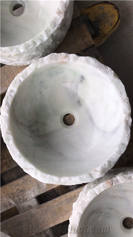 Cloudy White Marble Sinks,White Marble Basins