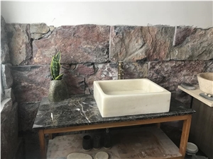 Cloudy White Marble Sinks, White Marble Basins